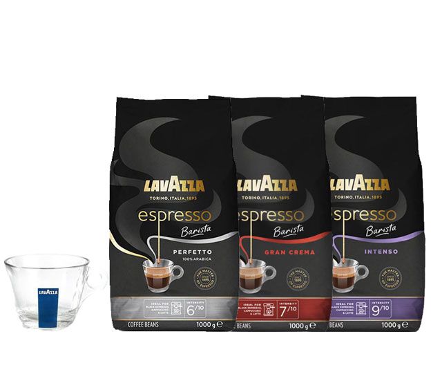 Lavazza Kaffeebohnen Barista 3kg + 1 Cappuccino Glas Kostenlos