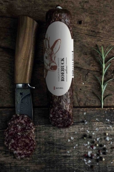 Őz natur szalami 250g-Geräuchertes Rehbock Salami Natur